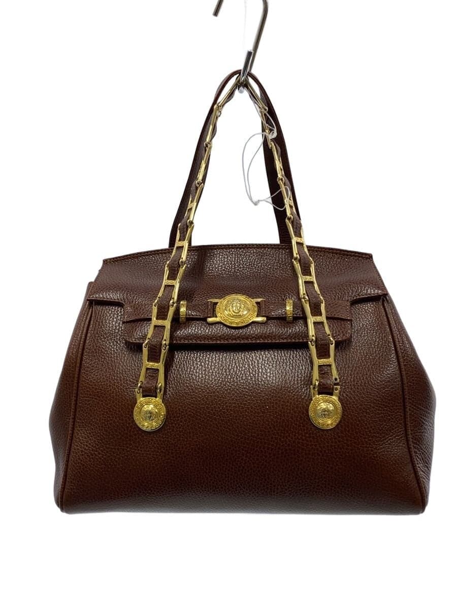 GIANNI VERSACE Handbag Leather BRW Solid