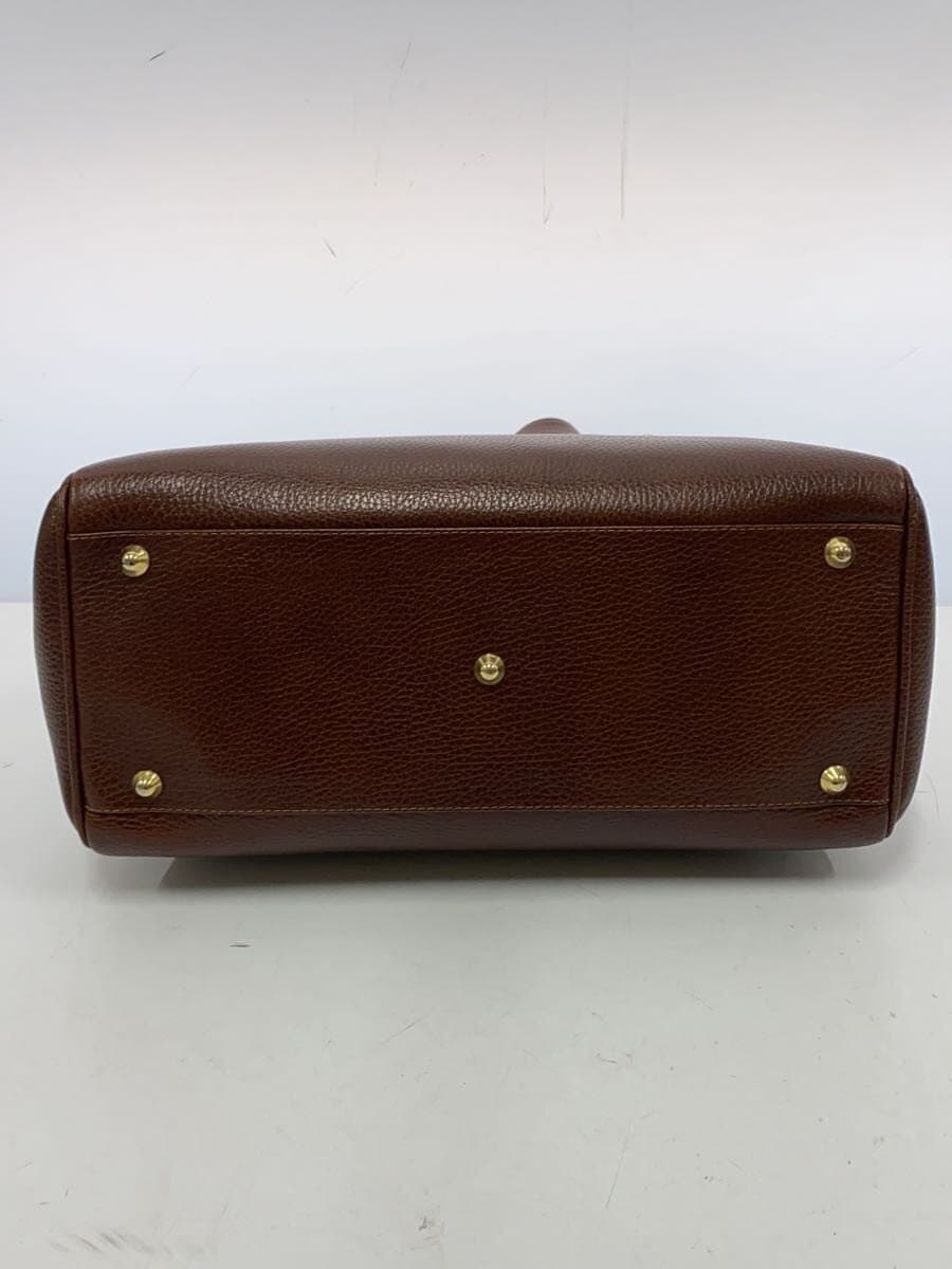 GIANNI VERSACE Handbag Leather BRW Solid 4