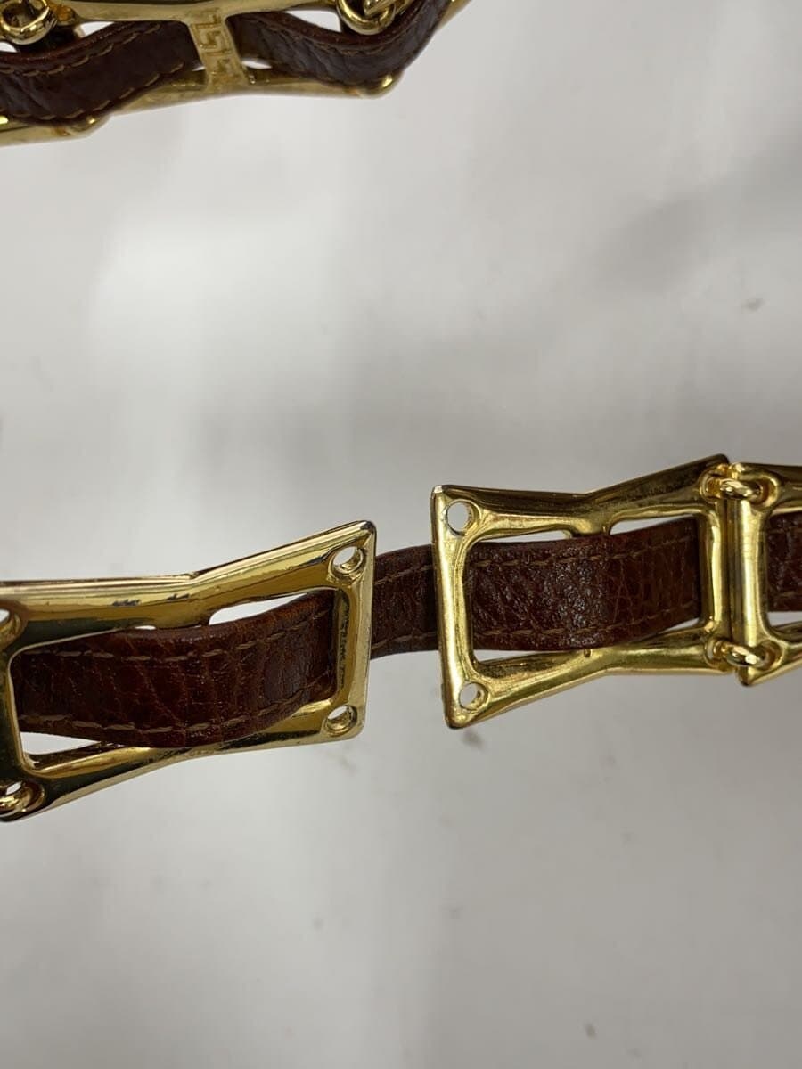 GIANNI VERSACE Handbag Leather BRW Solid 7