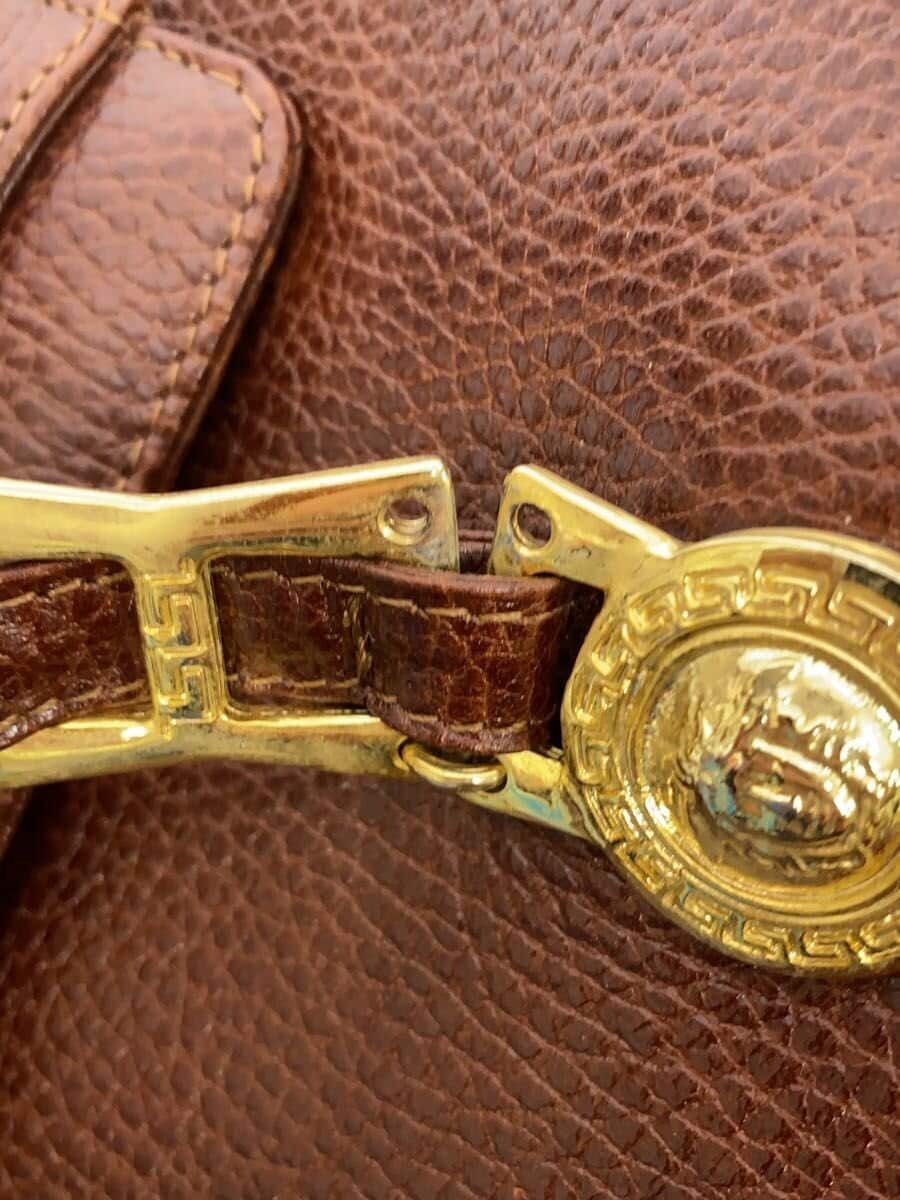 GIANNI VERSACE Handbag Leather BRW Solid 8