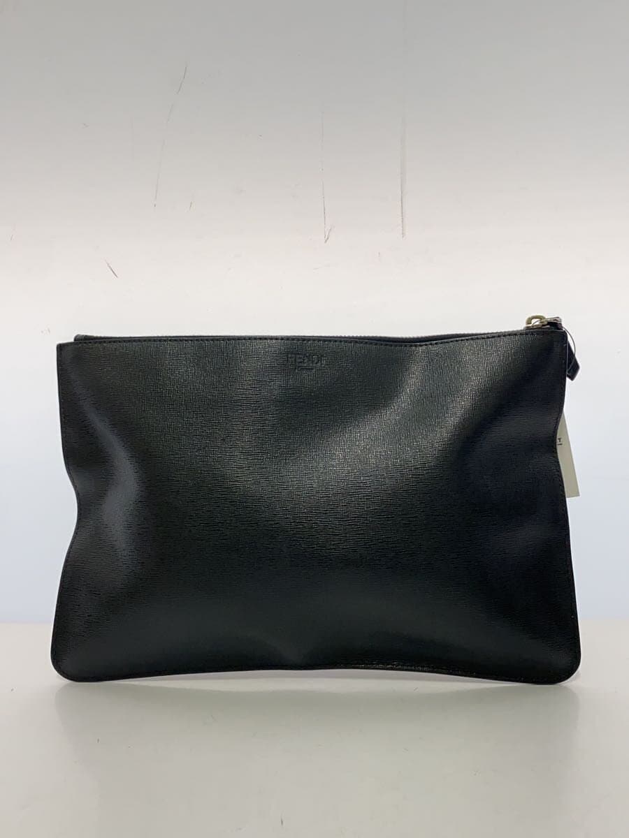FENDI Clutch Bag Leather BLK 3