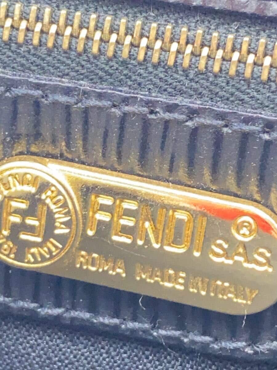 FENDI shoulder bag leather BLK 5