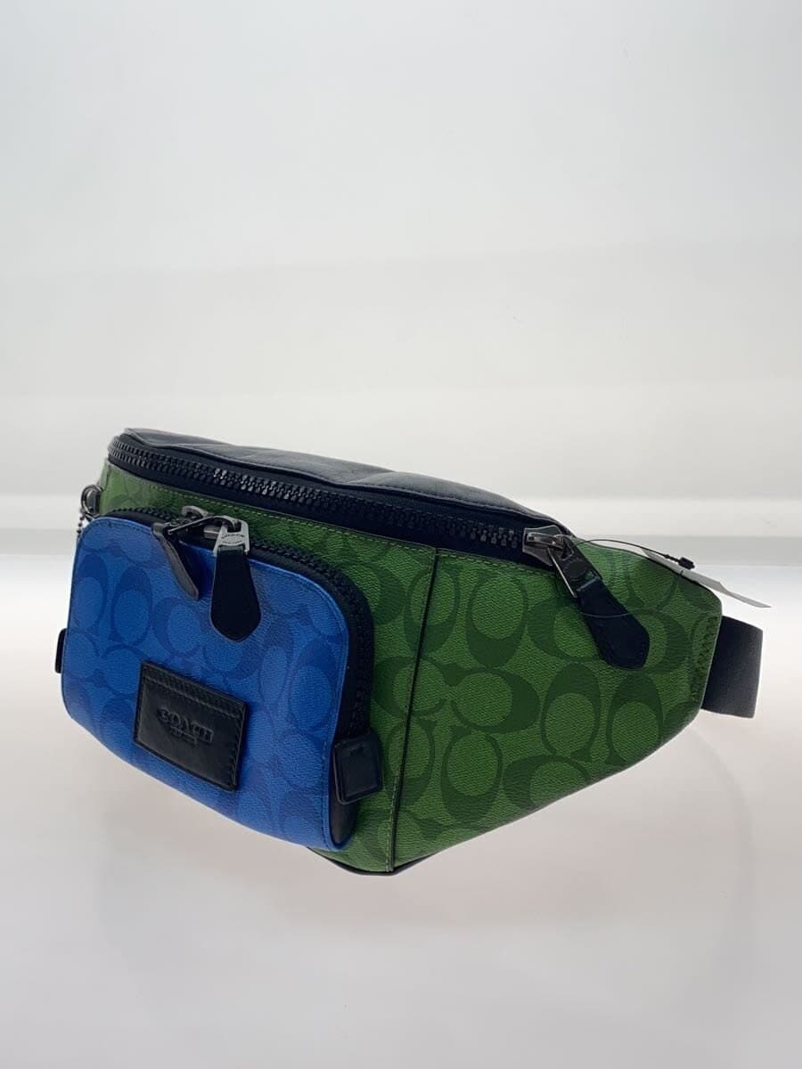 COACH Waist Bag_Signature_Color Block Leather GRN Allover Pattern C9892 2