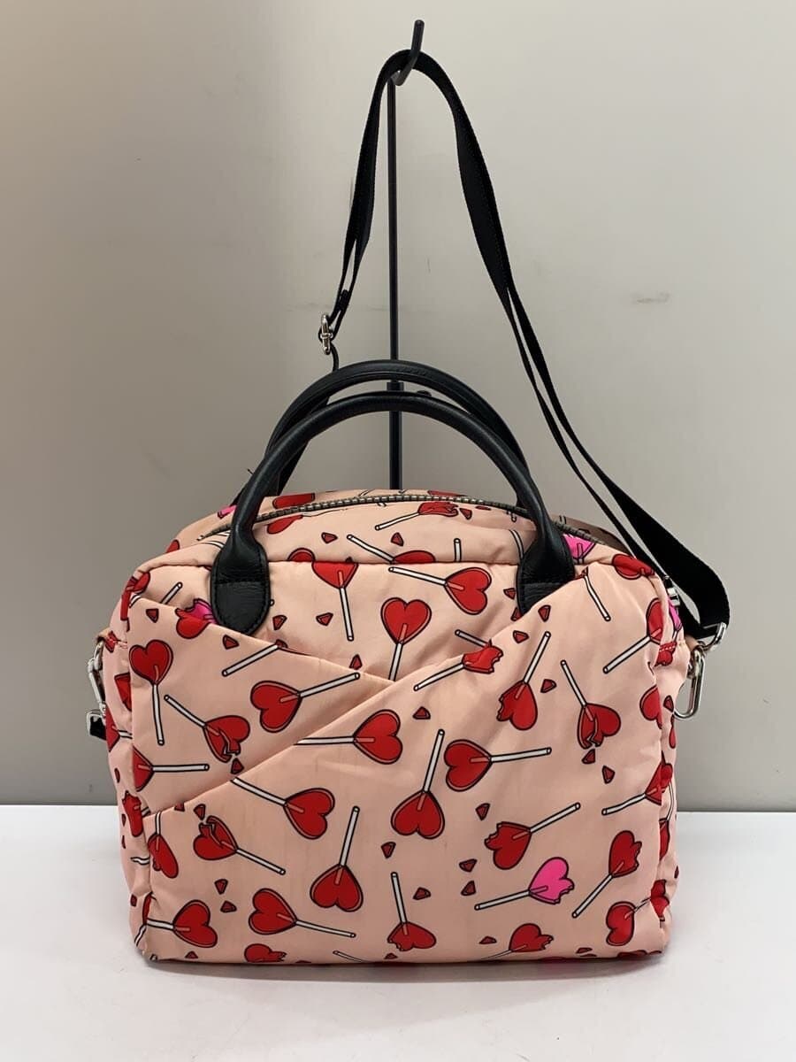 DIESEL Handbag Nylon PNK All Over Pattern Heart Pattern Stain Considered 3