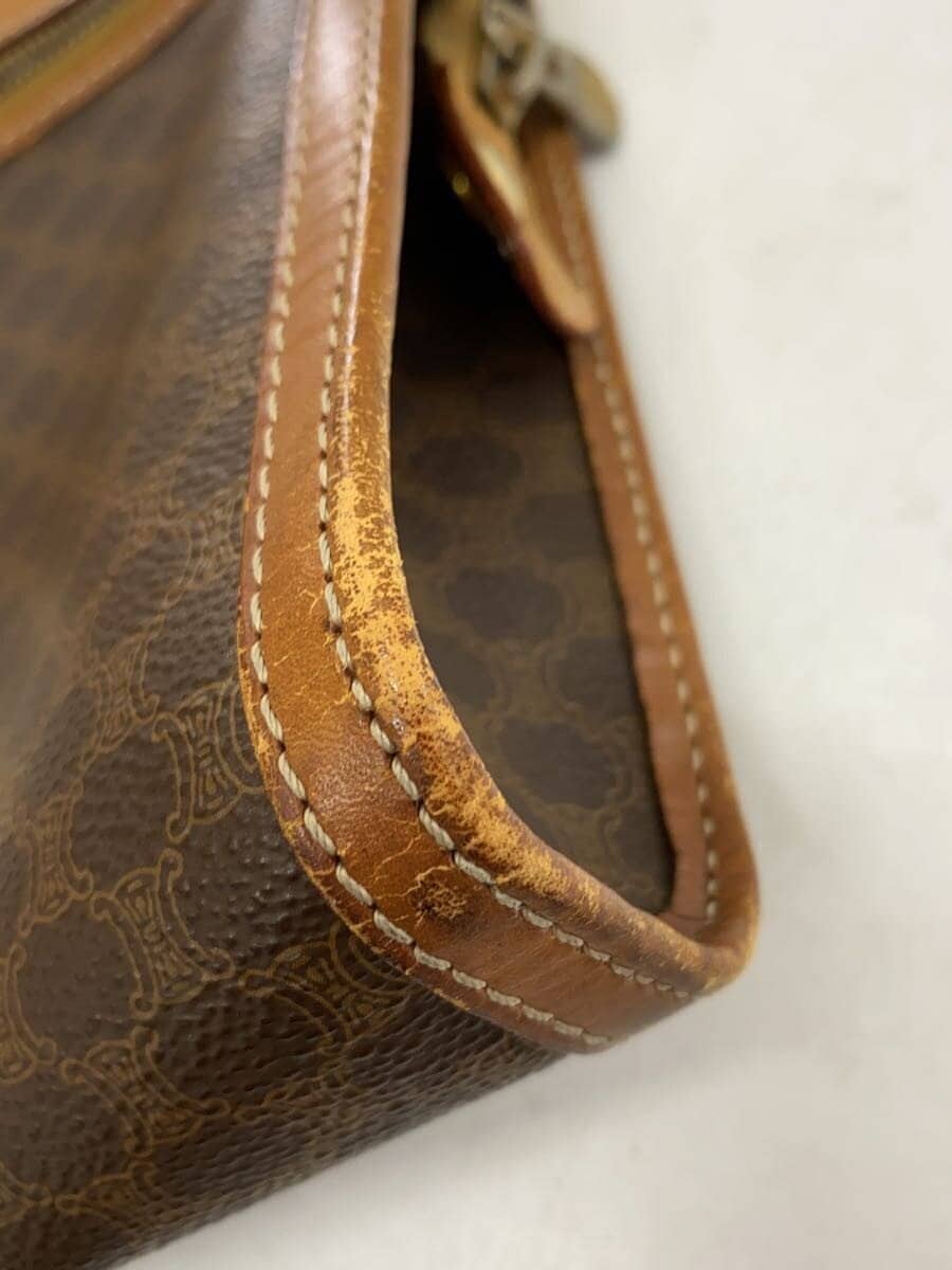 CELINE Second Bag Leather BRW Macadam Corner Wear、Signs of Use Considered 8