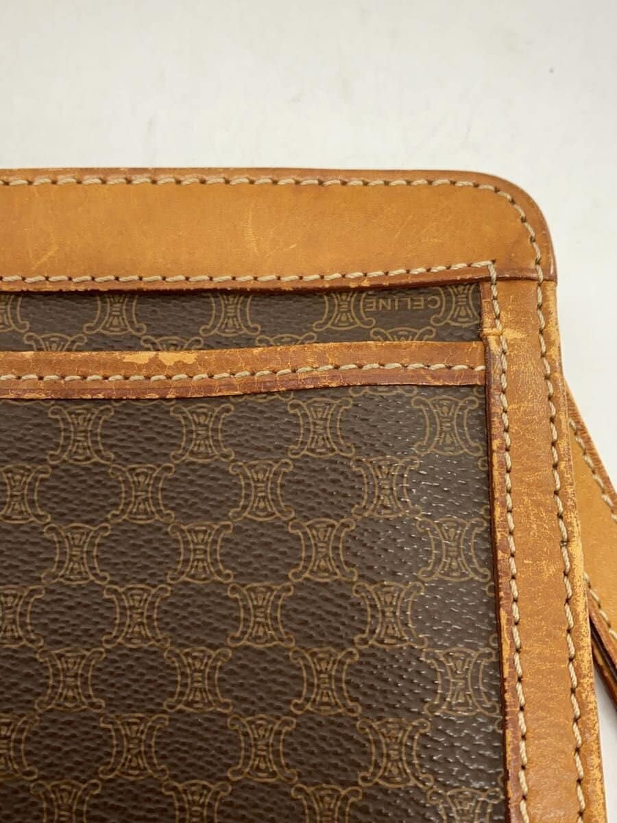 CELINE Second Bag Leather BRW Macadam Corner Wear、Signs of Use Considered 9