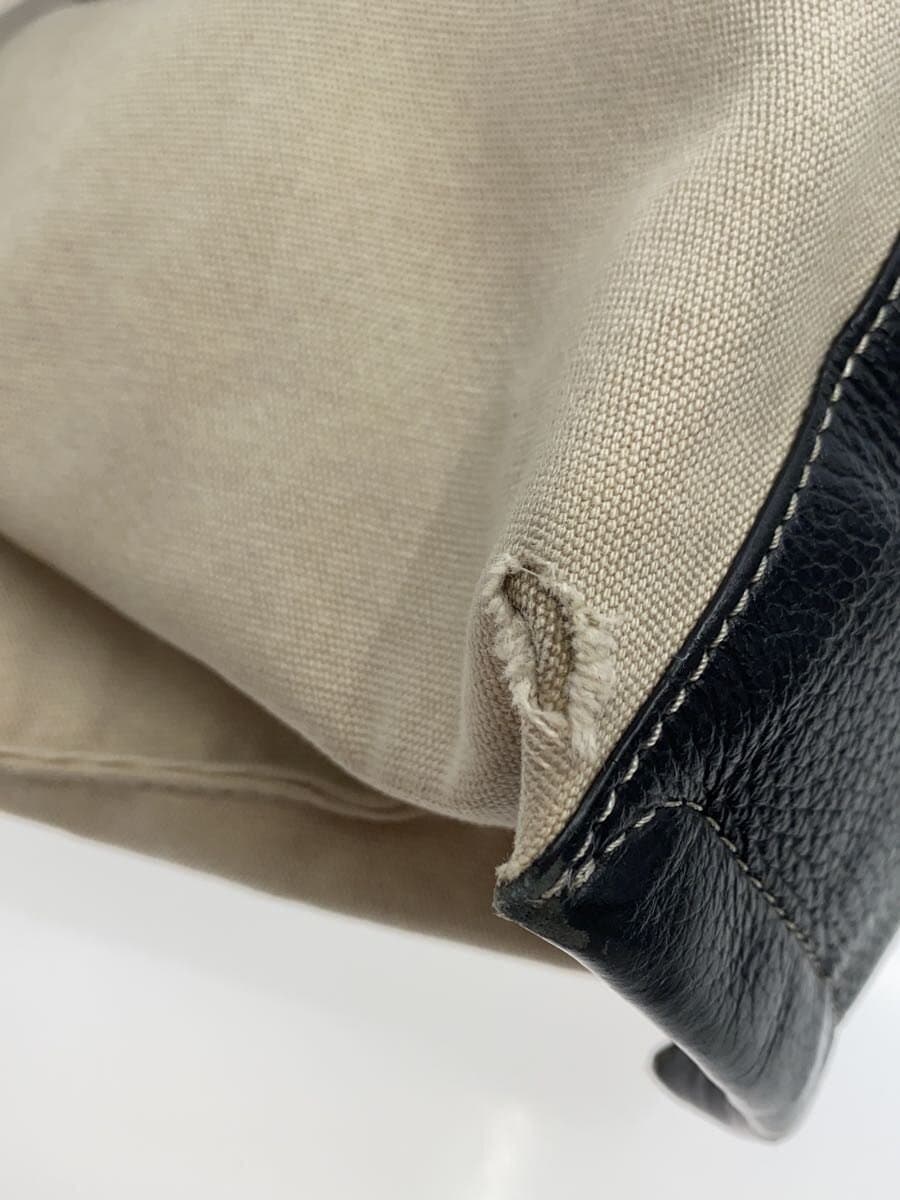 IACUCCI Handbag Canvas BEG Solid Color 4091 Has stains, scratches, and holes 7