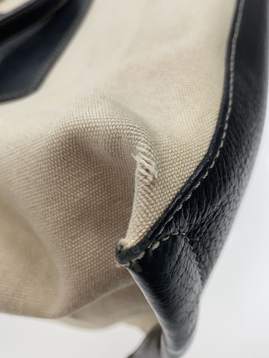 IACUCCI Handbag Canvas BEG Solid Color 4091 Has stains, scratches, and holes 8