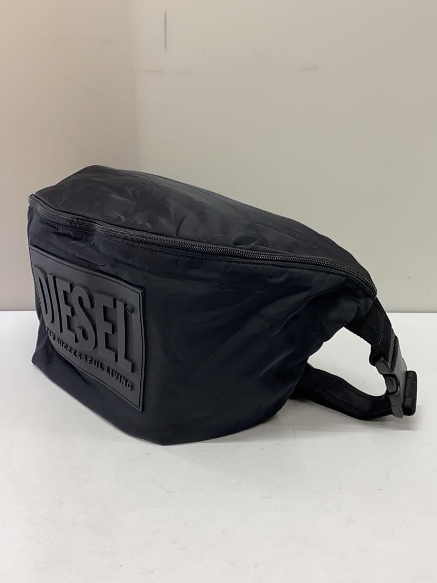 DIESELBIG Rubber Tag Shoulder Bag Nylon Black X06440P3102 2