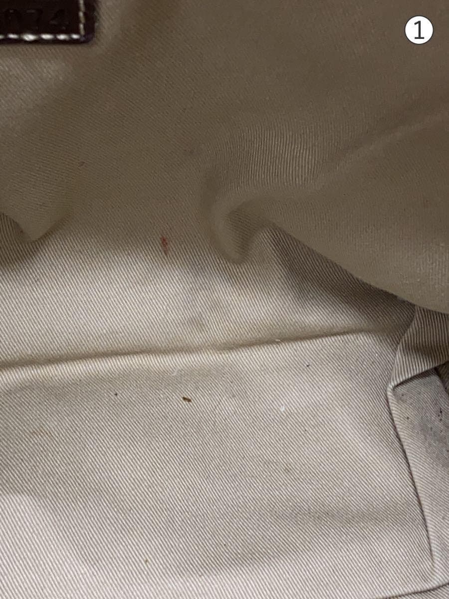 COACH Handbag PVC BRW All-over Print F70074 Heritage Stripe Slight scuffing on 9