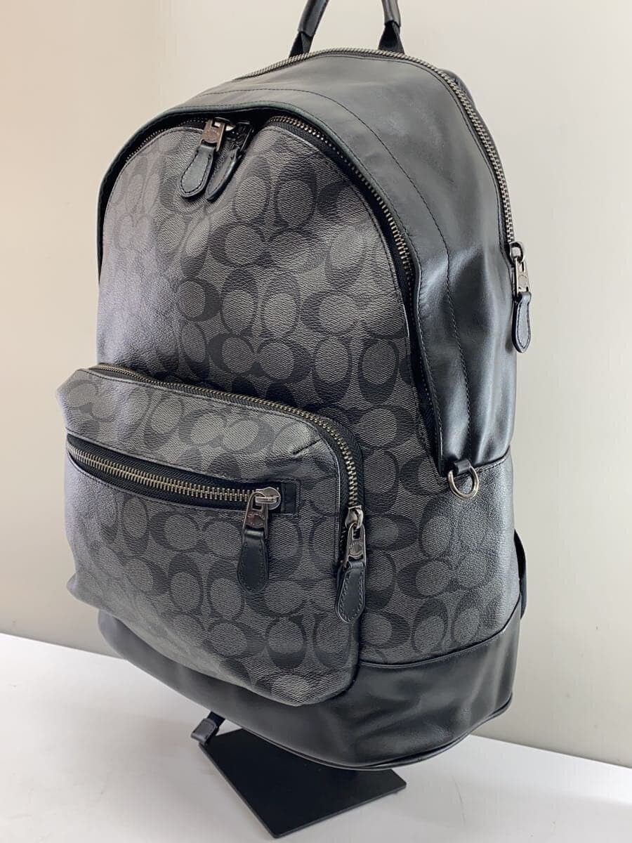 COACH Backpack Leather Black All-over Print 2736 Note: Piping and corners show 2