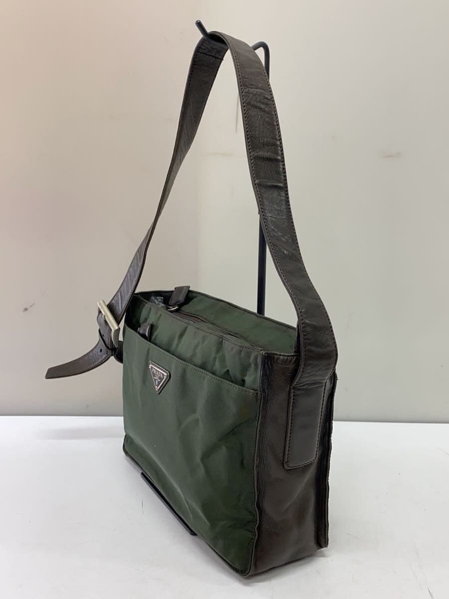 PRADA shoulder bag nylon GRN leather × nylon mini shoulder 2