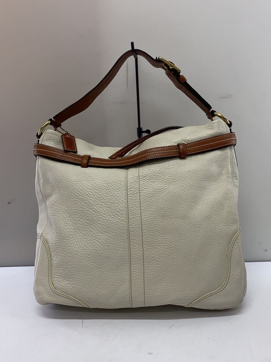 COACH Shoulder Bag Leather BEG Solid Color F12460 3