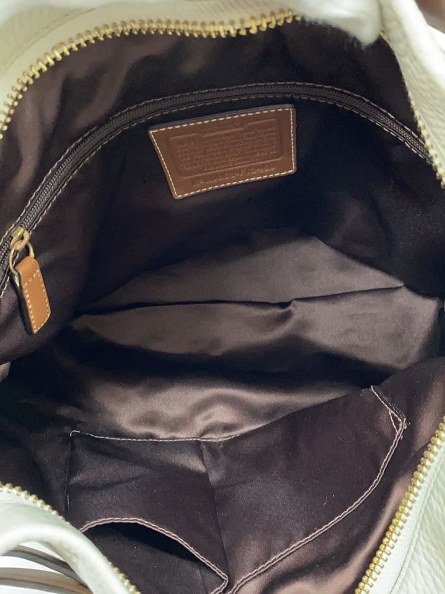 COACH Shoulder Bag Leather BEG Solid Color F12460 6