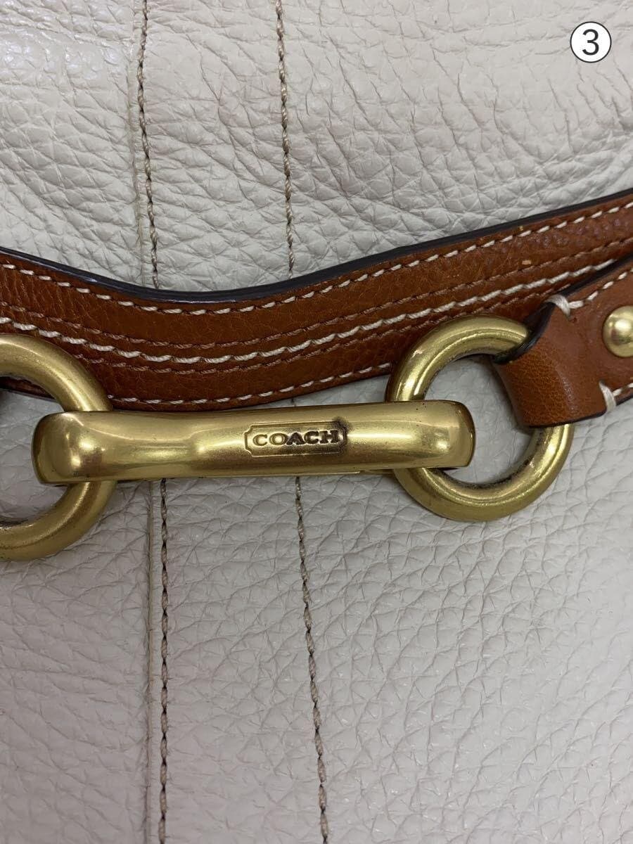 COACH Shoulder Bag Leather BEG Solid Color F12460 9
