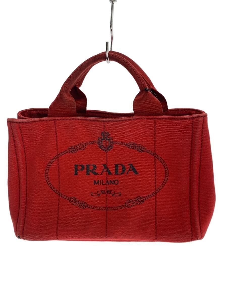 PRADA Tote Bag Canvas RED