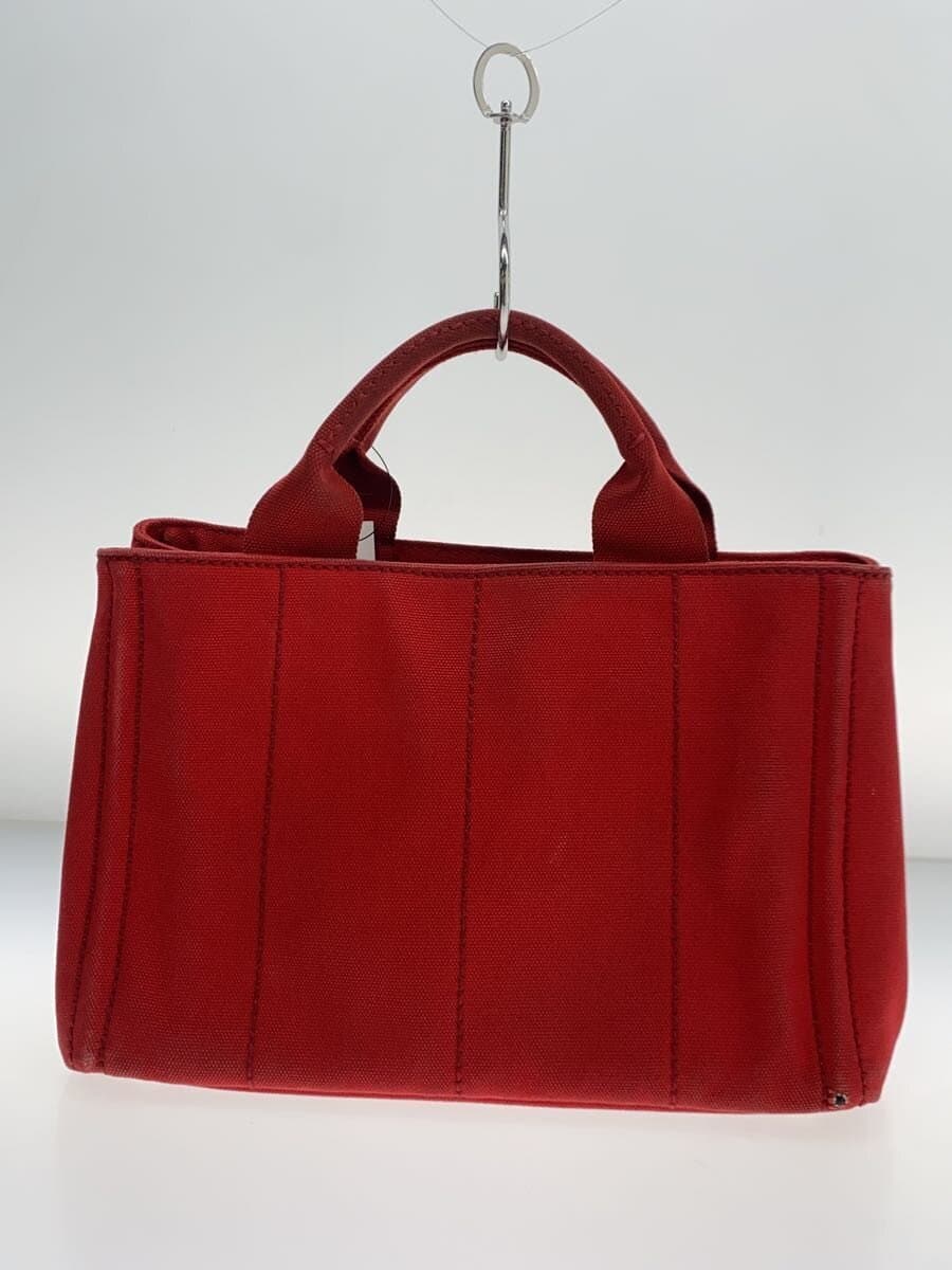 PRADA Tote Bag Canvas RED 3