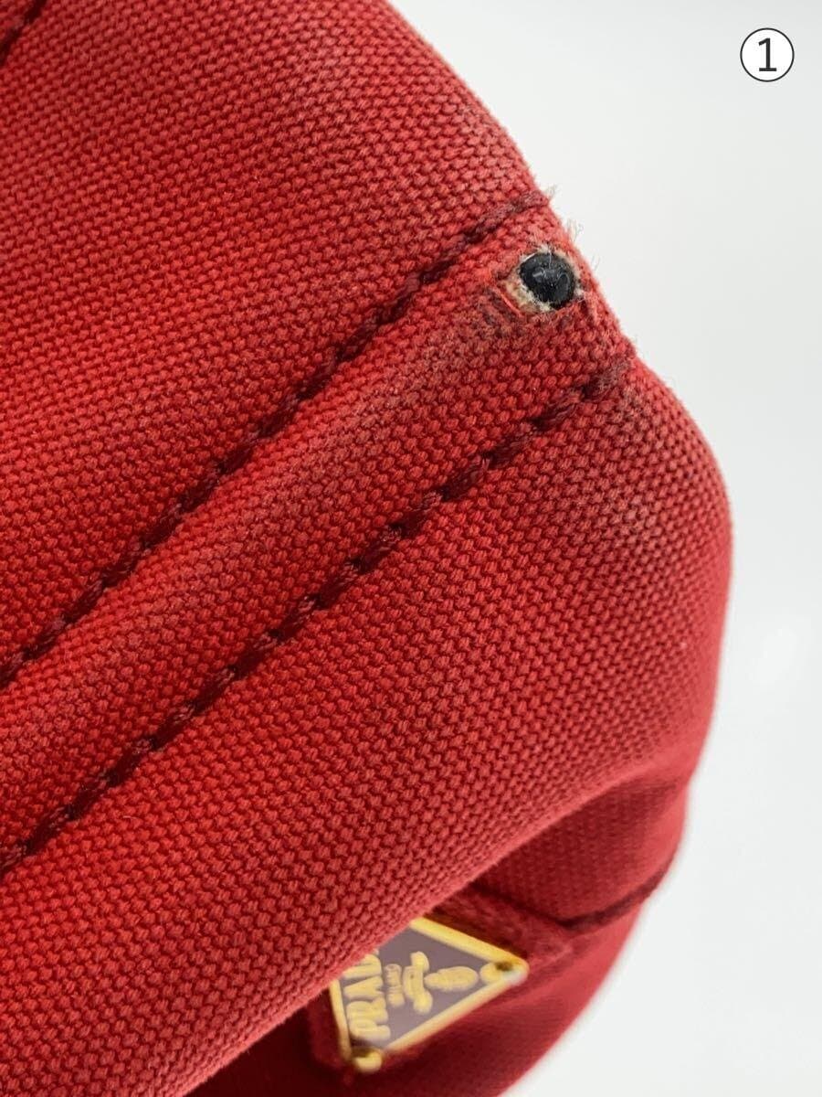 PRADA Tote Bag Canvas RED 7