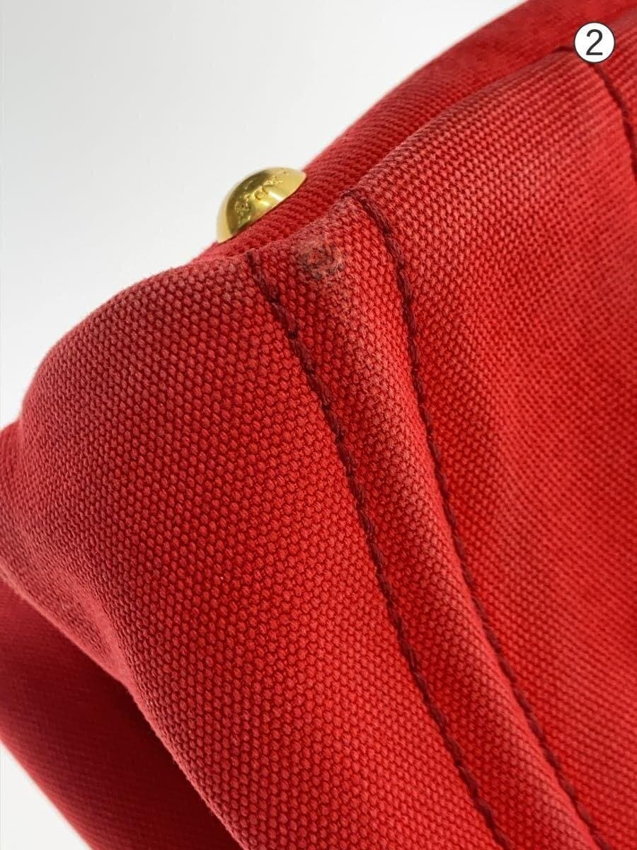PRADA Tote Bag Canvas RED 8
