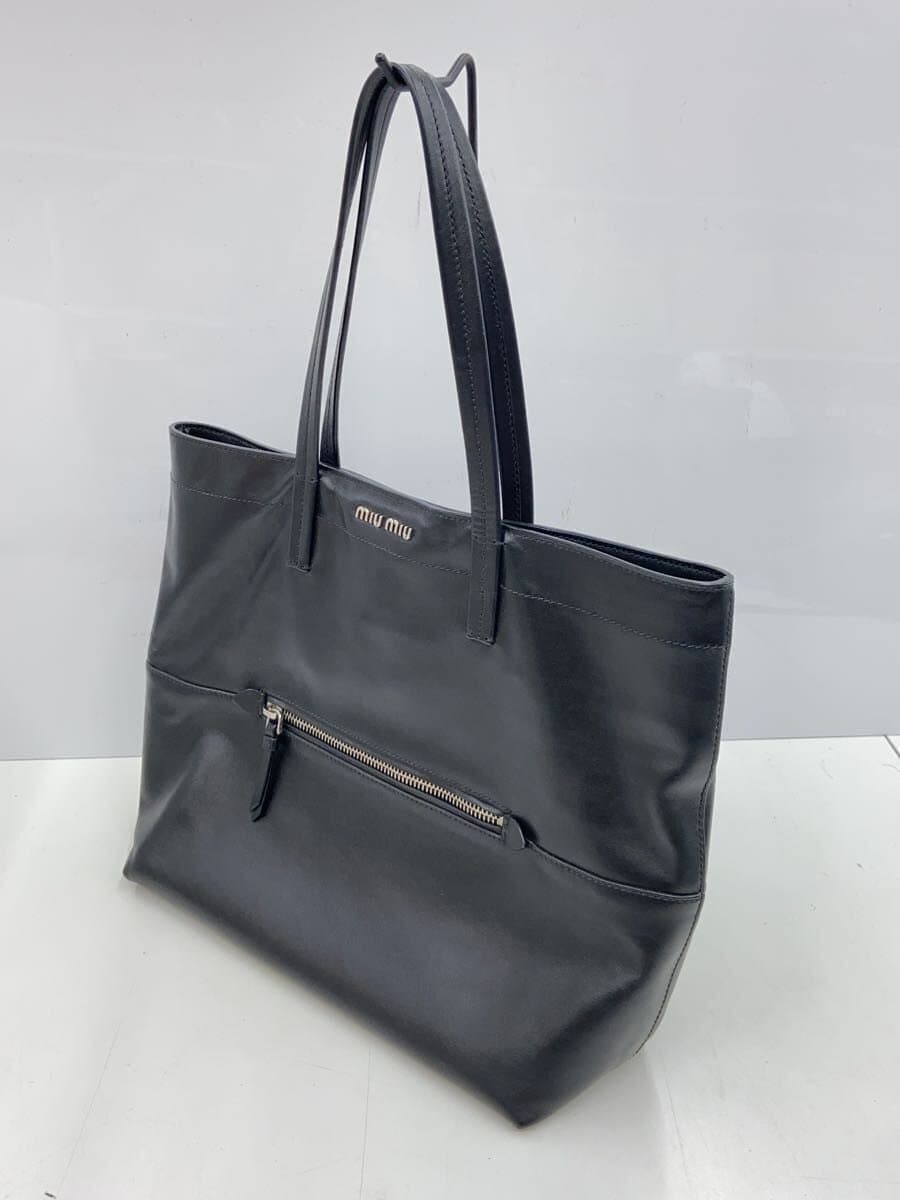 MIU MIU Tote Bag Leather BLK 2
