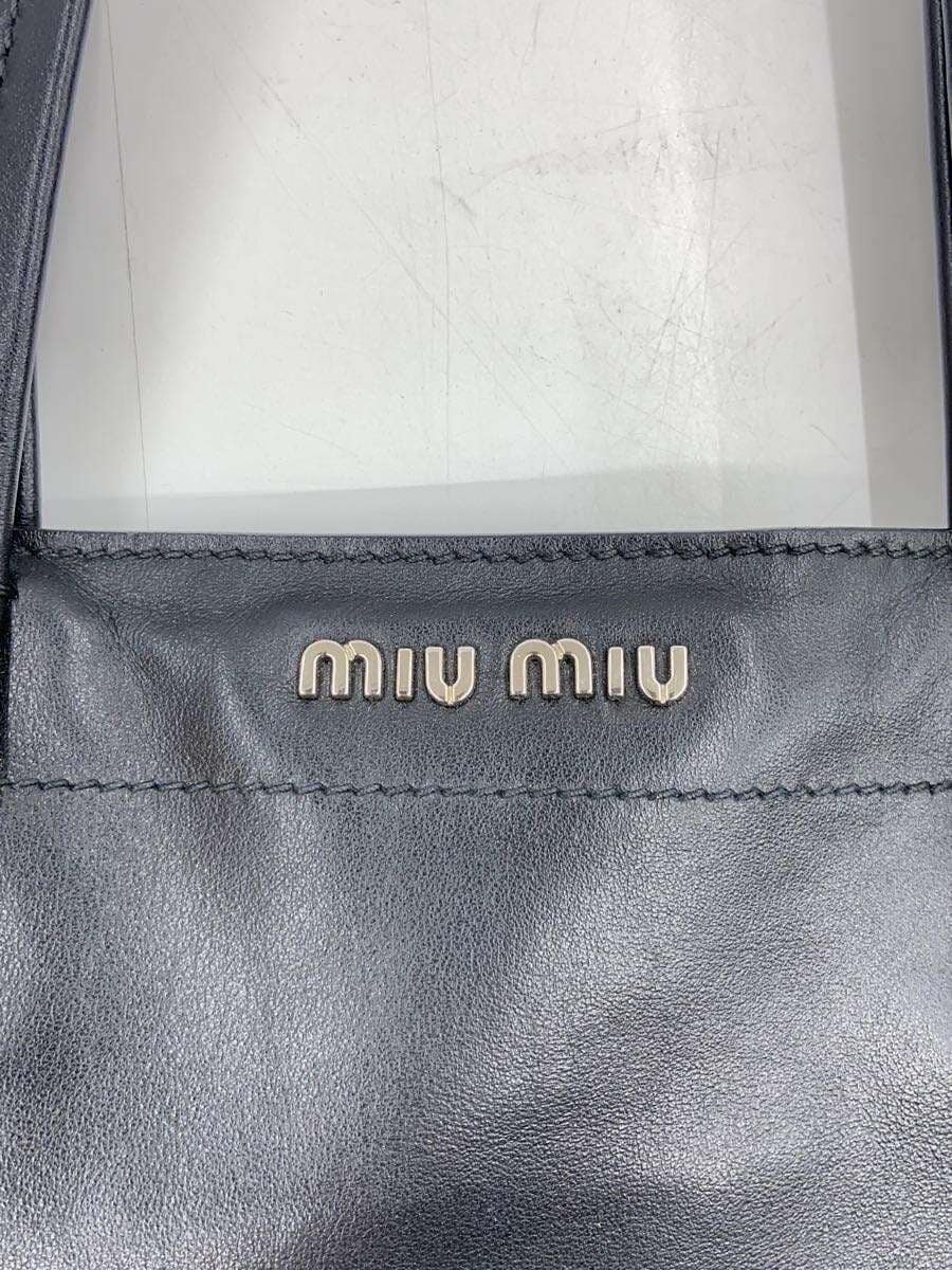 MIU MIU Tote Bag Leather BLK 5