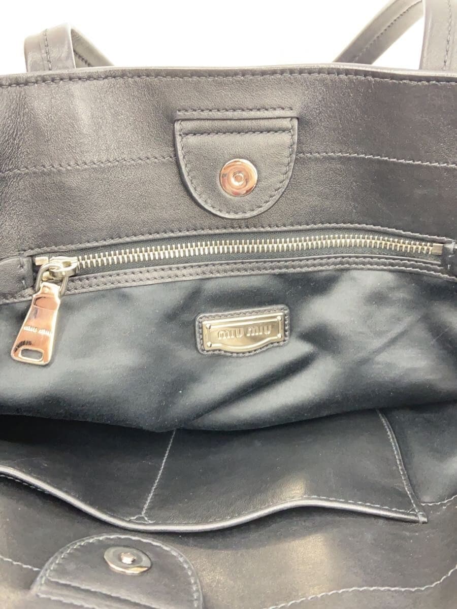 MIU MIU Tote Bag Leather BLK 7