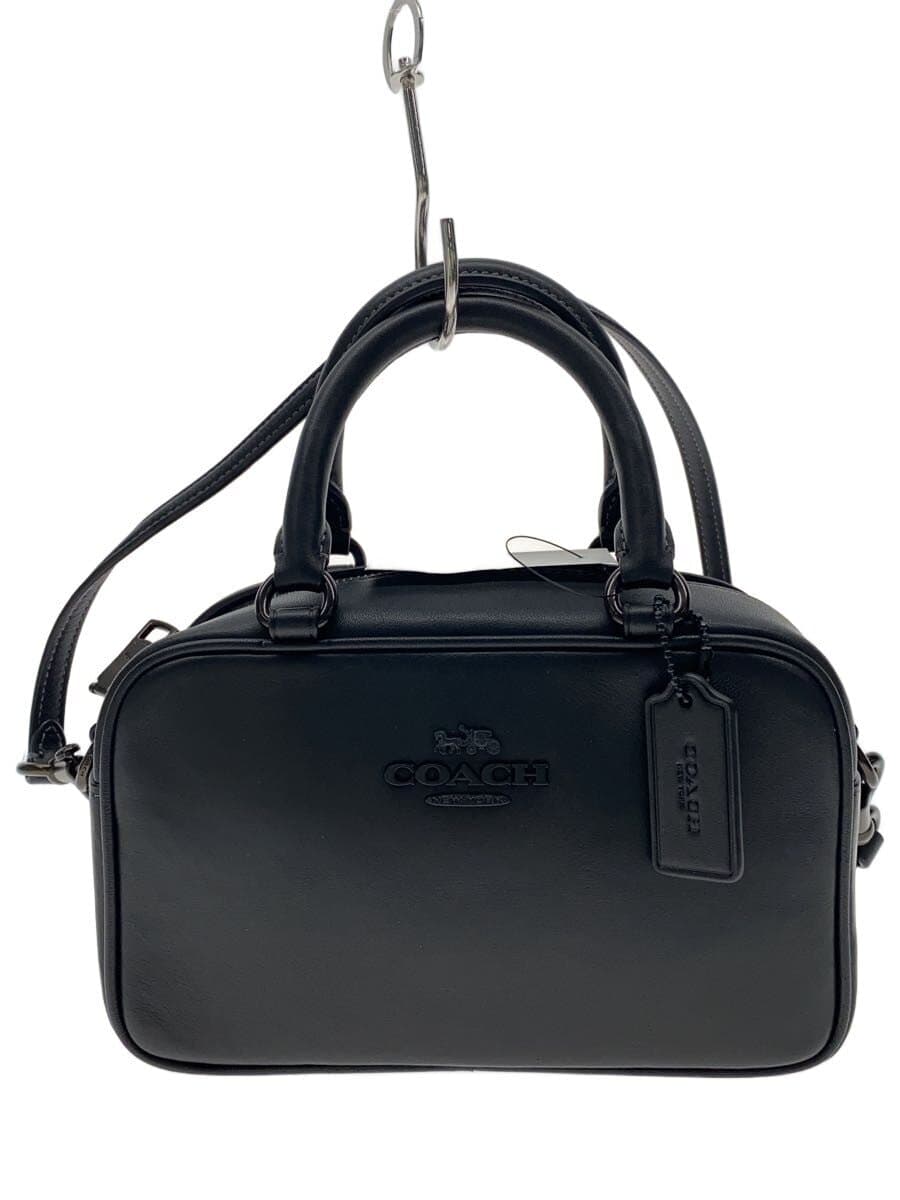 COACH shoulder bag leather black plain CT776