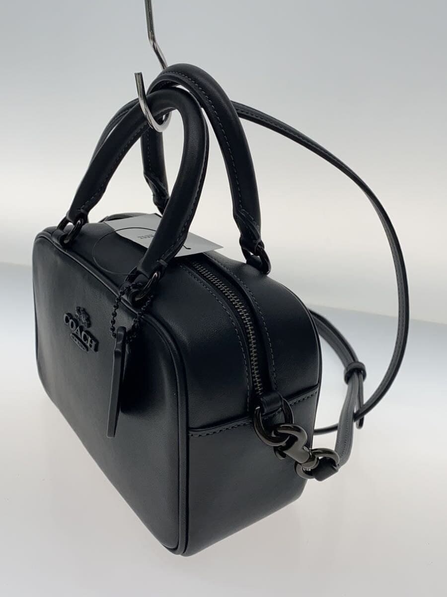 COACH shoulder bag leather black plain CT776 2