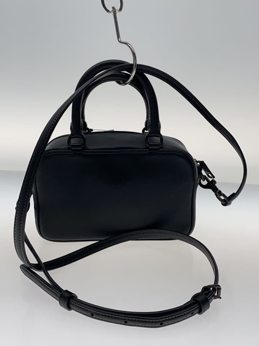COACH shoulder bag leather black plain CT776 3