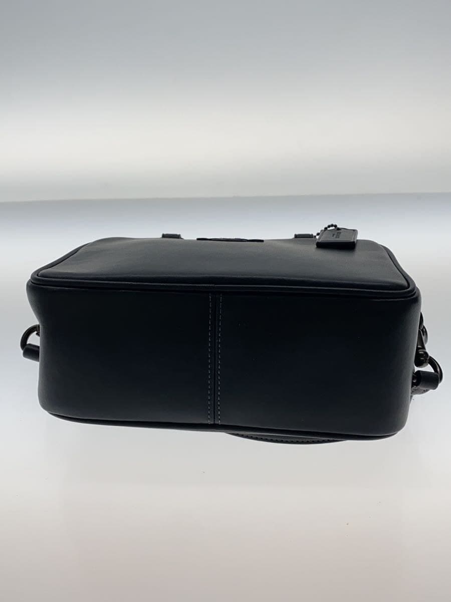 COACH shoulder bag leather black plain CT776 4