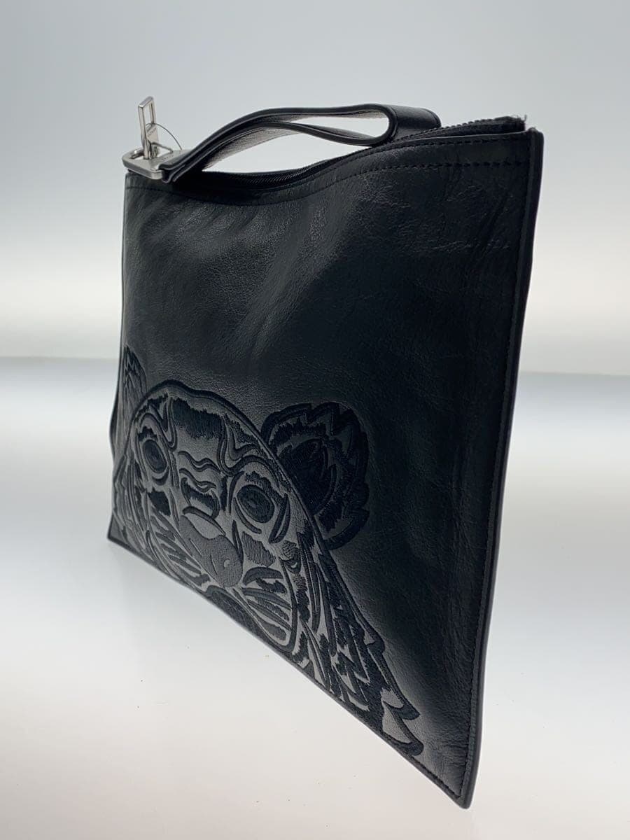 KENZO clutch bag leather black animal 2