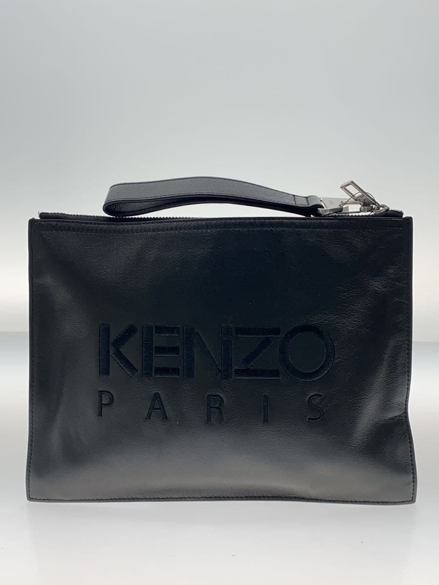 KENZO clutch bag leather black animal 3