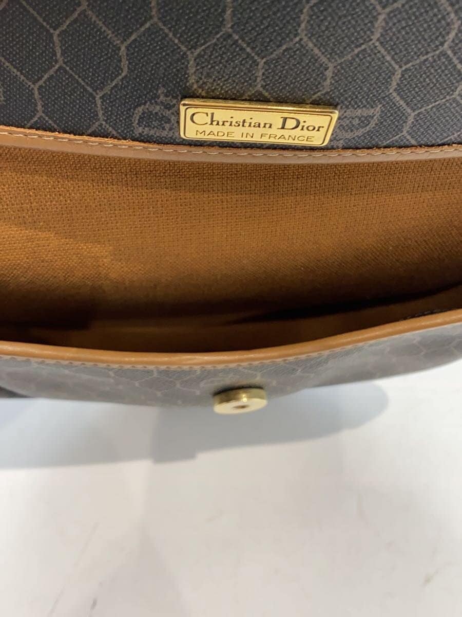 Christian Dior Shoulder S Rare Lee Leather BRW Honeycomb Pattern 4