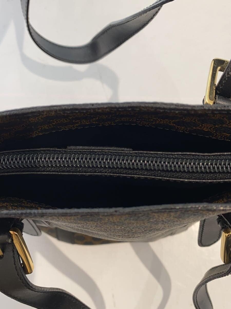 CELINE Black Macadam Pattern Handle Damage Tote Bag PVC BLK All Over Pattern 4