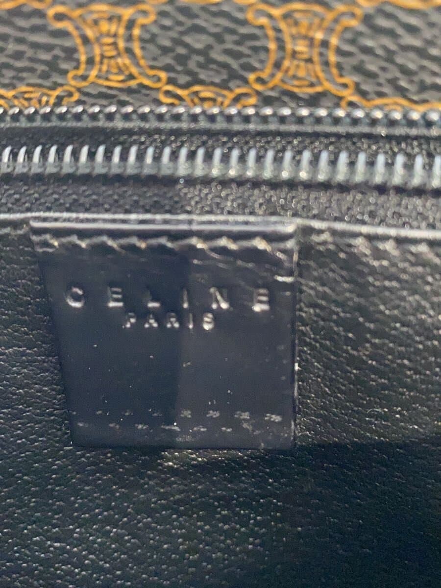 CELINE Black Macadam Pattern Handle Damage Tote Bag PVC BLK All Over Pattern 5