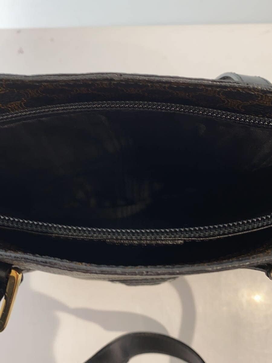 CELINE Black Macadam Pattern Handle Damage Tote Bag PVC BLK All Over Pattern 6