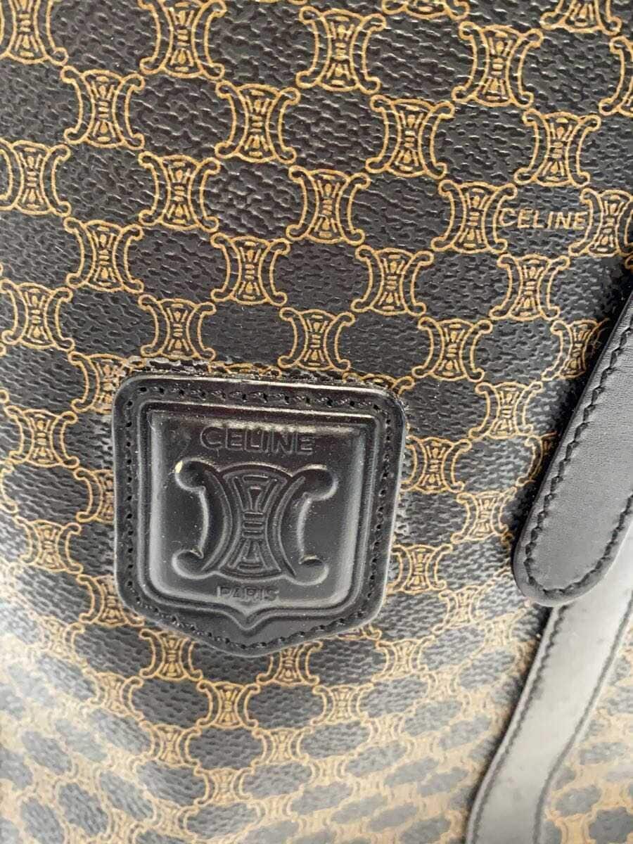 CELINE Black Macadam Pattern Handle Damage Tote Bag PVC BLK All Over Pattern 7