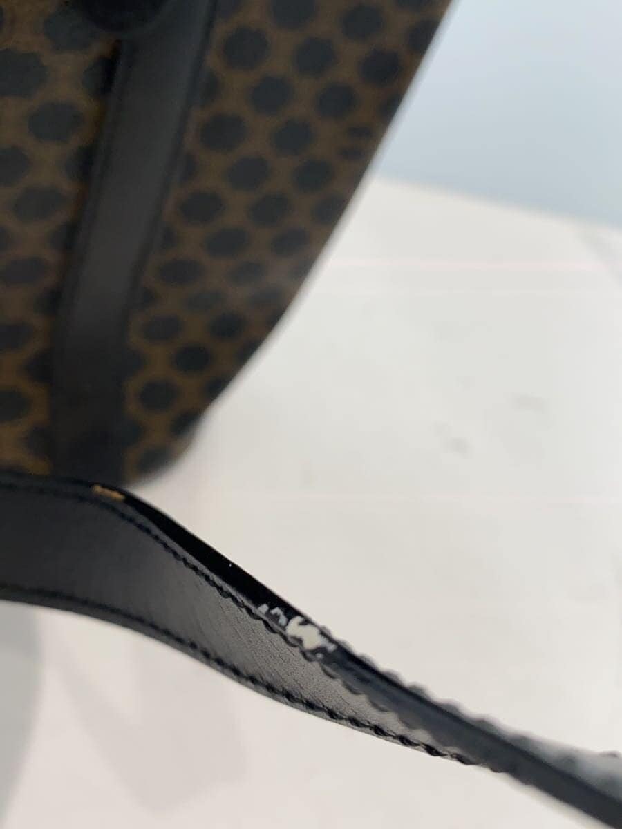 CELINE Black Macadam Pattern Handle Damage Tote Bag PVC BLK All Over Pattern 8