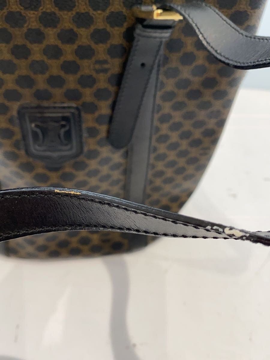 CELINE Black Macadam Pattern Handle Damage Tote Bag PVC BLK All Over Pattern 9