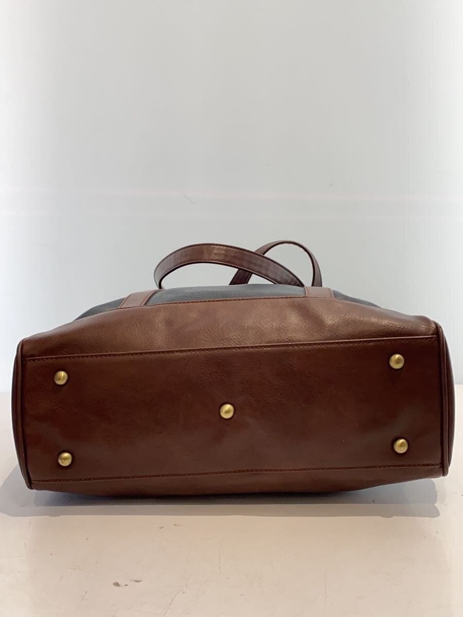 NAUGHTIAM Tote Bag Leather NVY Solid 4