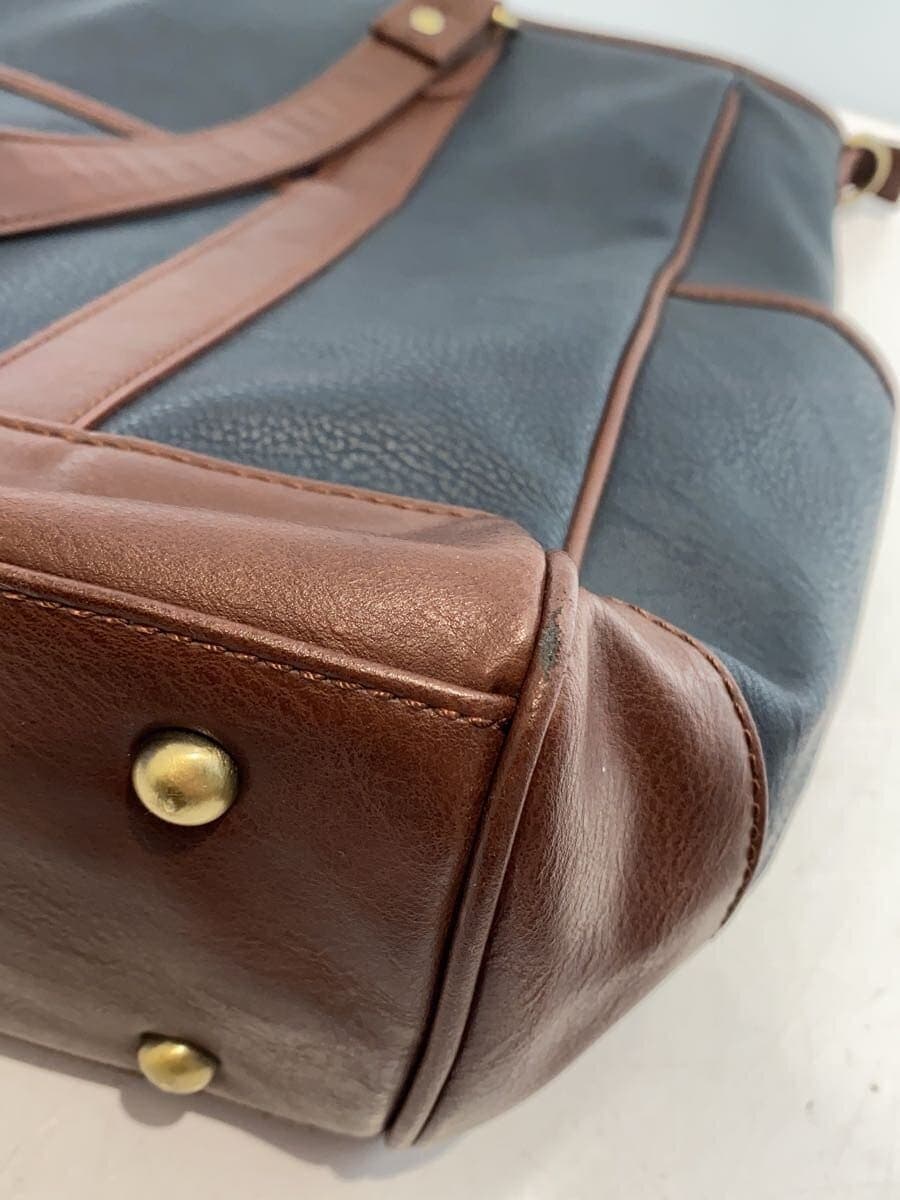 NAUGHTIAM Tote Bag Leather NVY Solid 7