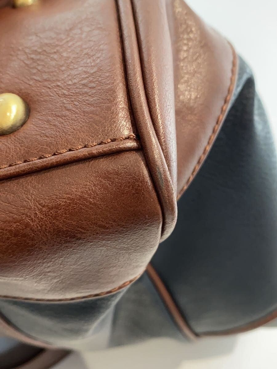 NAUGHTIAM Tote Bag Leather NVY Solid 9