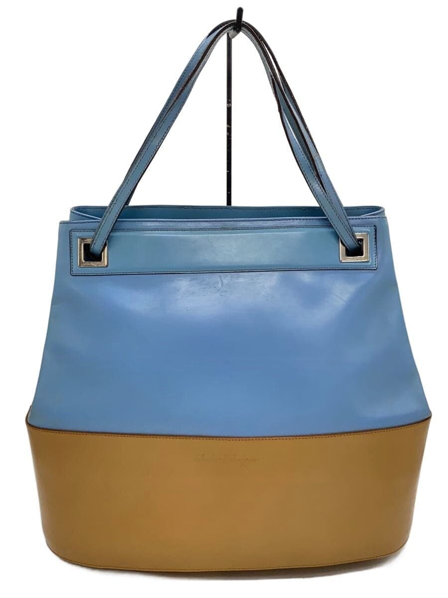 Salvatore Ferragamo tote bag leather blue au-21-1336