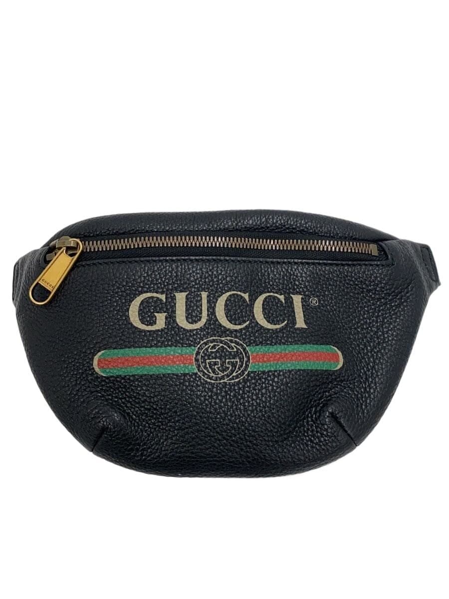 GUCCI Waist Bag Leather BLK 527792204991