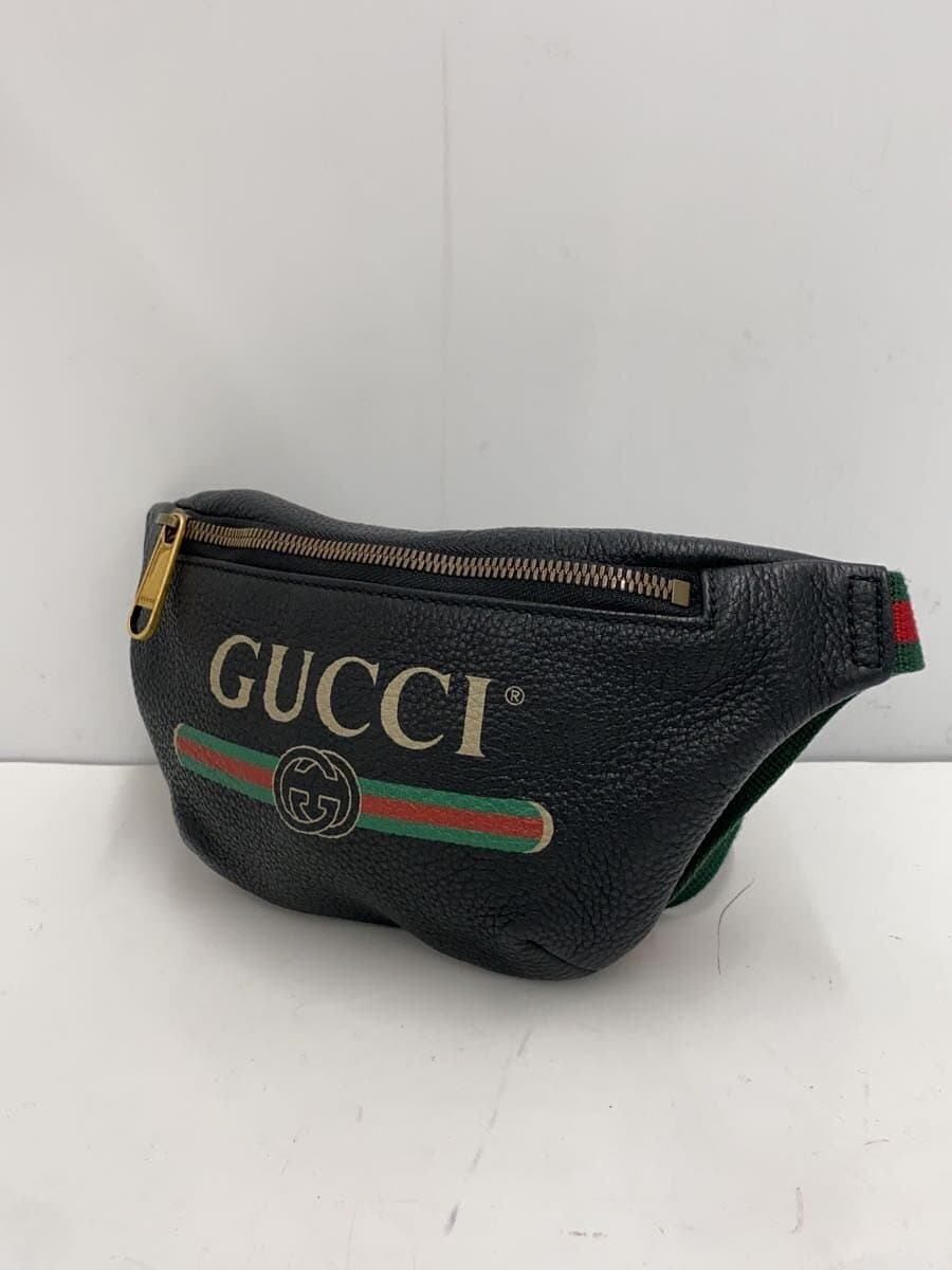 GUCCI Waist Bag Leather BLK 527792204991 2