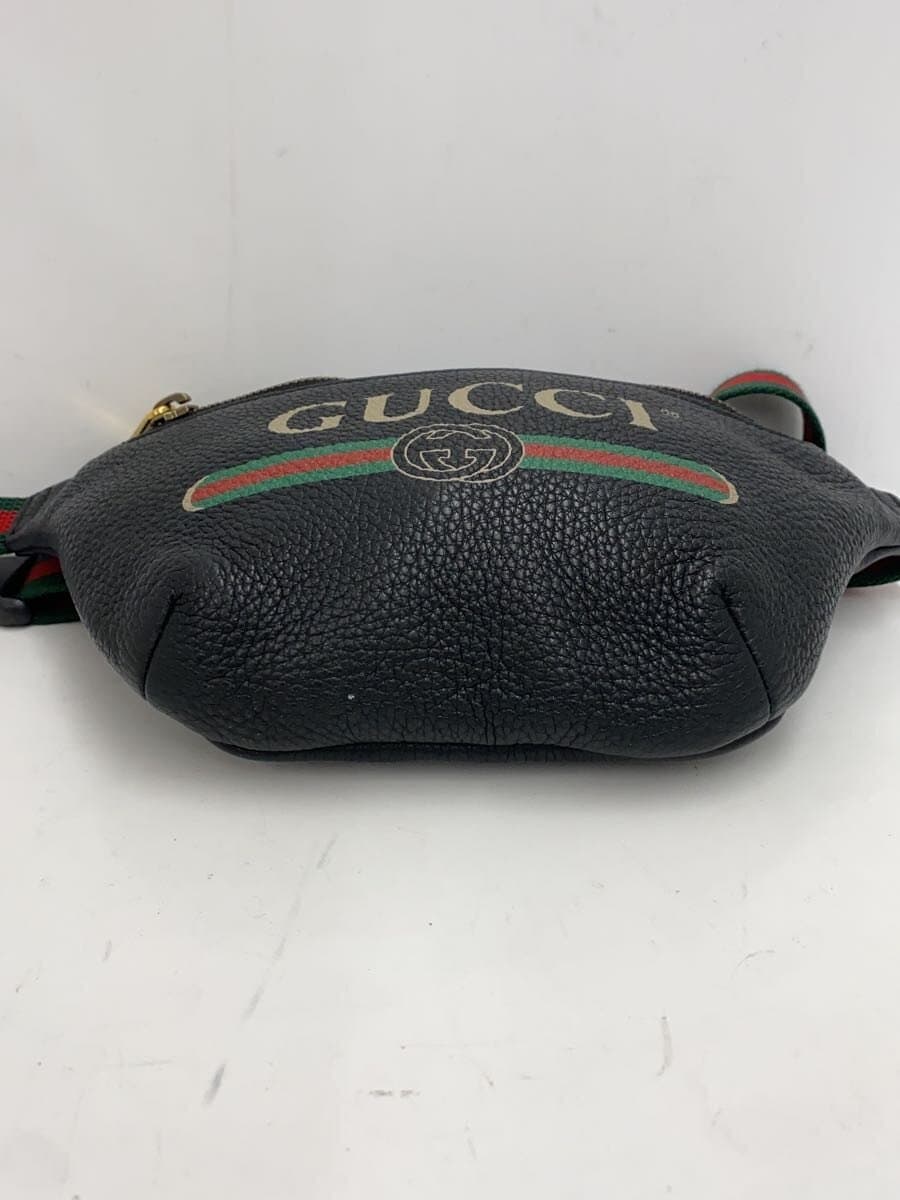 GUCCI Waist Bag Leather BLK 527792204991 4