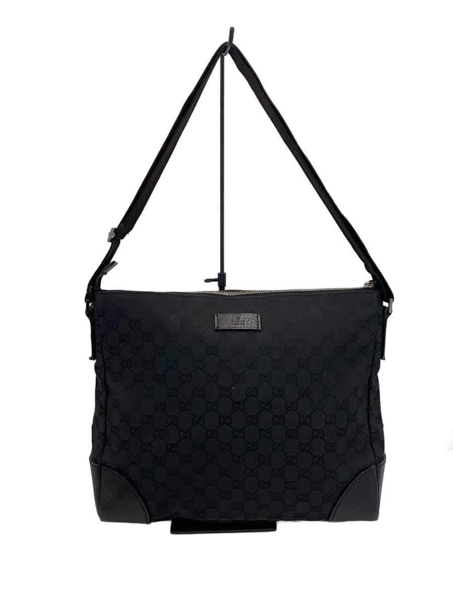 GUCCI Shoulder Bag Canvas BLK All Over Pattern 110054 467891