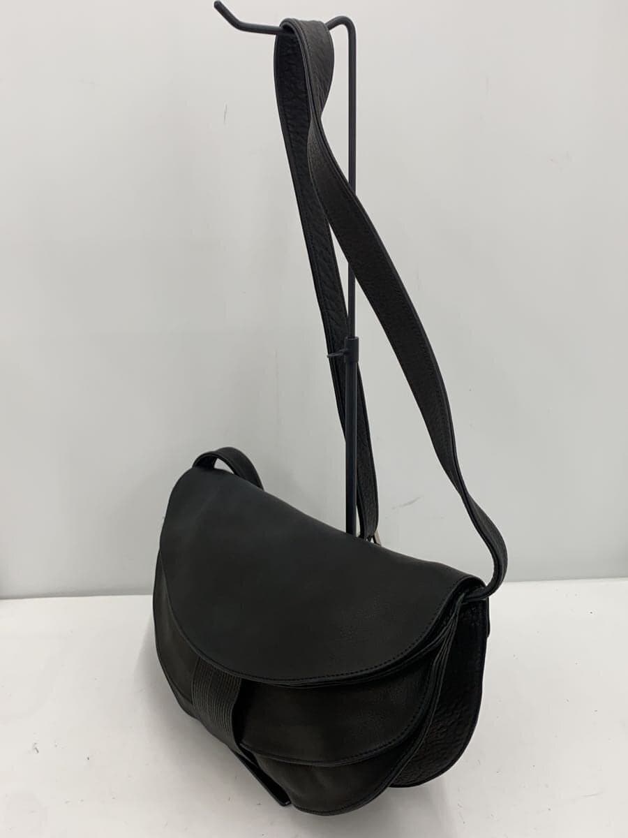 Michiamo shoulder bag leather BLK plain 2