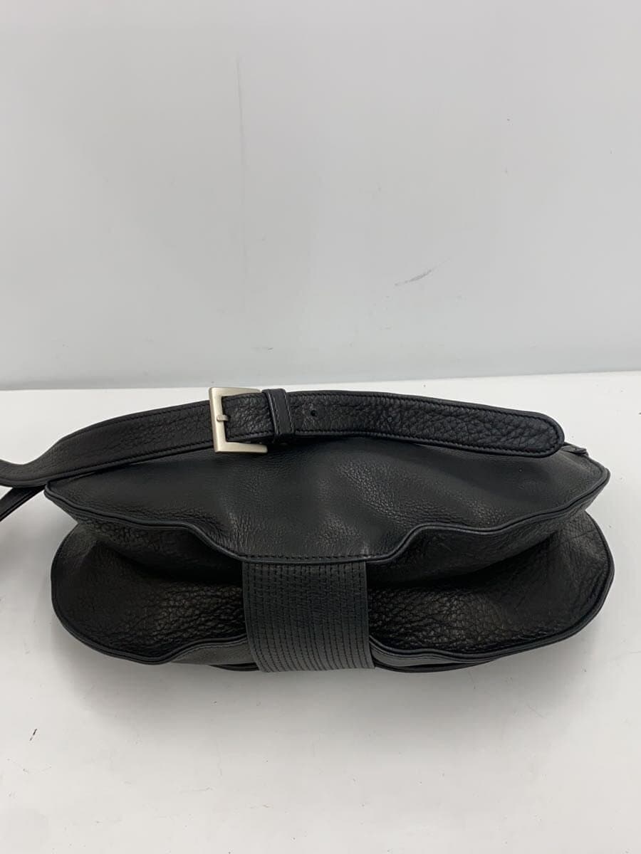Michiamo shoulder bag leather BLK plain 4