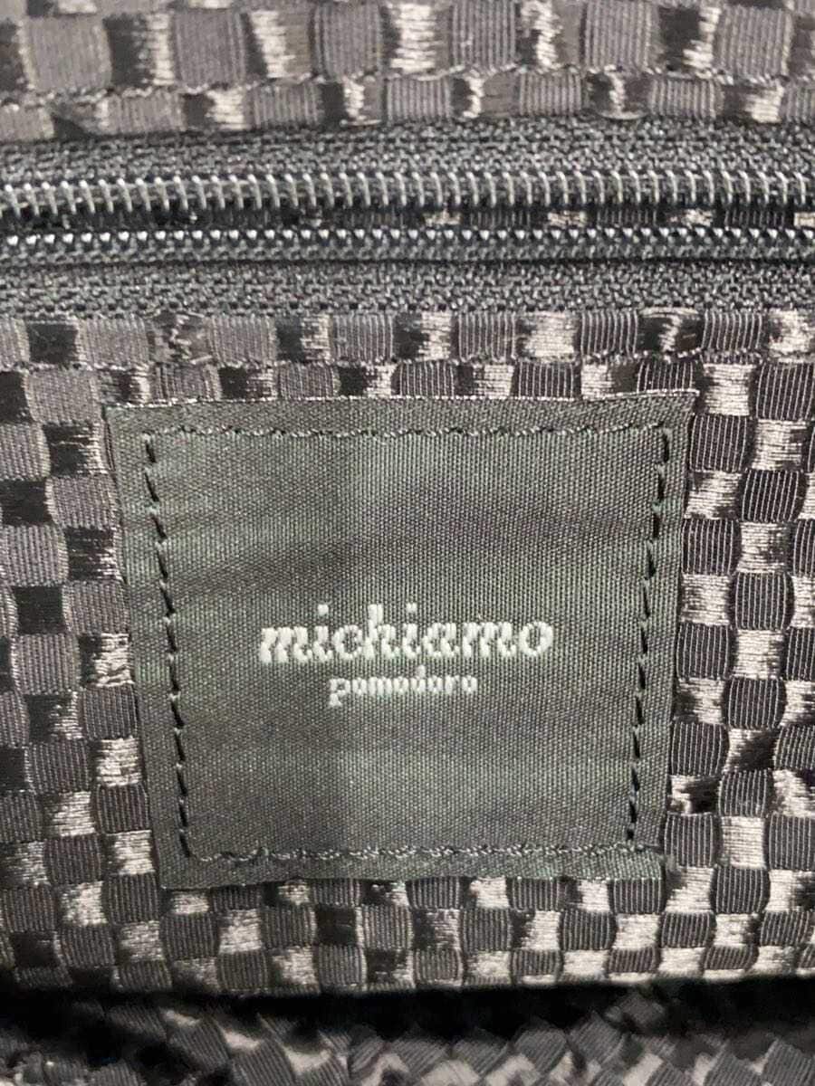 Michiamo shoulder bag leather BLK plain 5